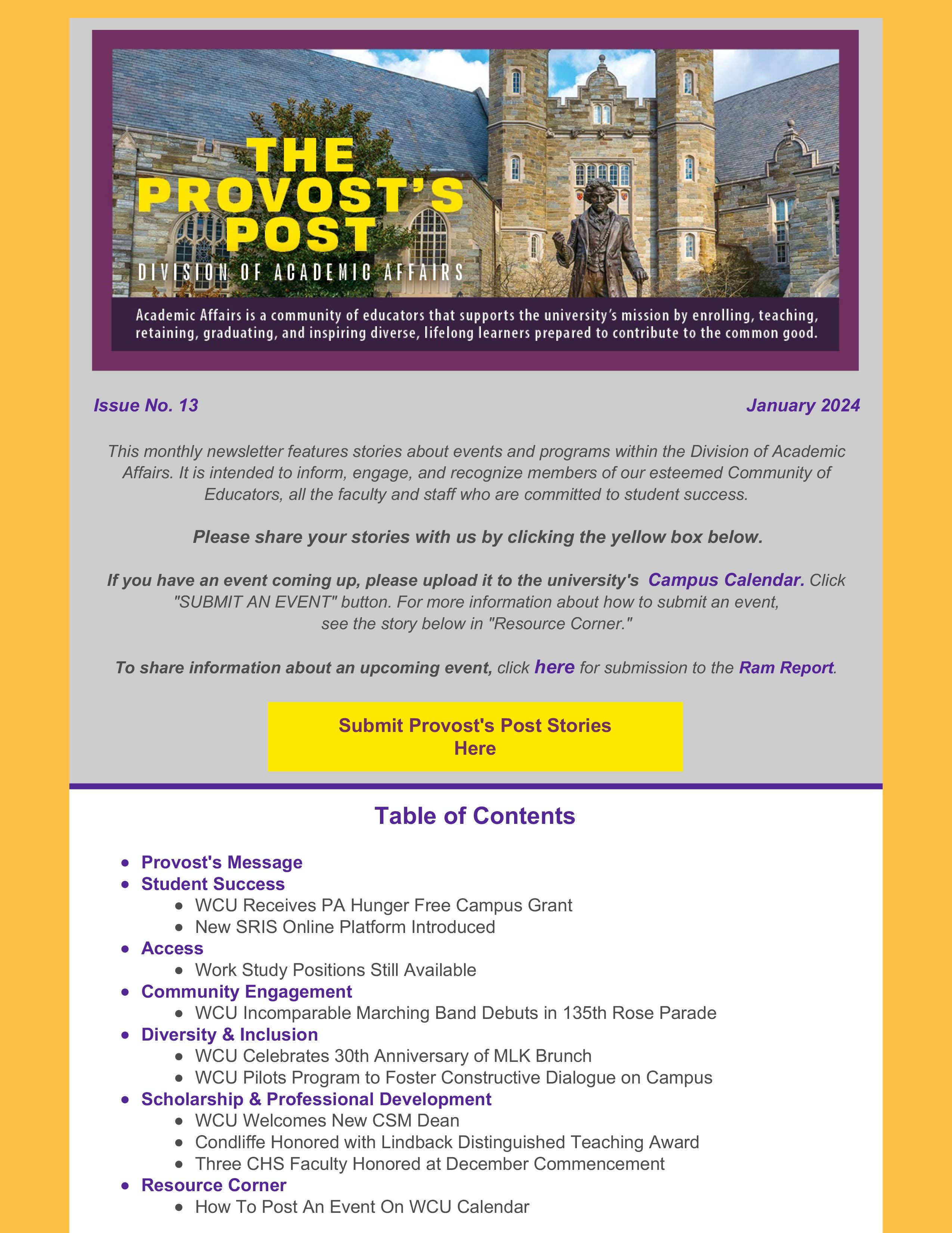 February Provost Post issue 2023